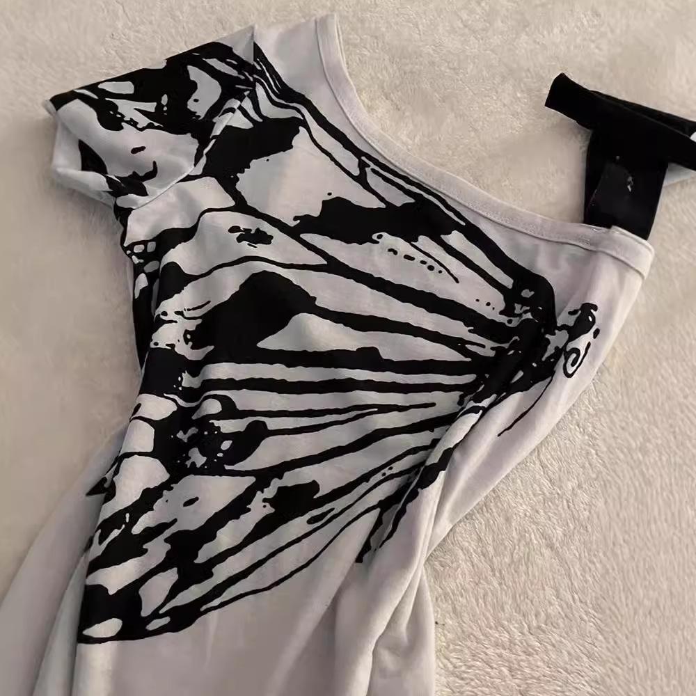 Camiseta de Mujer Americana Picante de Hombros Descubiertos y Manga Corta - Colección Verano 2024, Elegante Diseño Ajustado a la Cintura