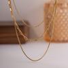 Yori Geometric 18K Gold Plated 3mm Snake Chain Layer Necklace Gift Stainless Steel Triple Layer Snake Chain Necklace For Women