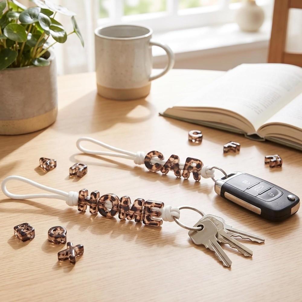 26PCS Colored DIY Craft Beads Transparent Name Bracelet Beads Friendship Jewelry Gift