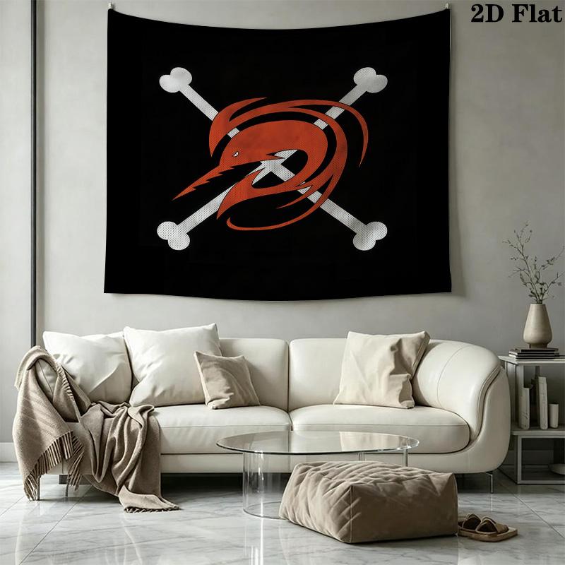 One Piece Logo Wall Tapestry Aesthetic Wall Hanging Printed Fabric Blanket Decorative Tapestries For Bedroom Living Room Home Decor