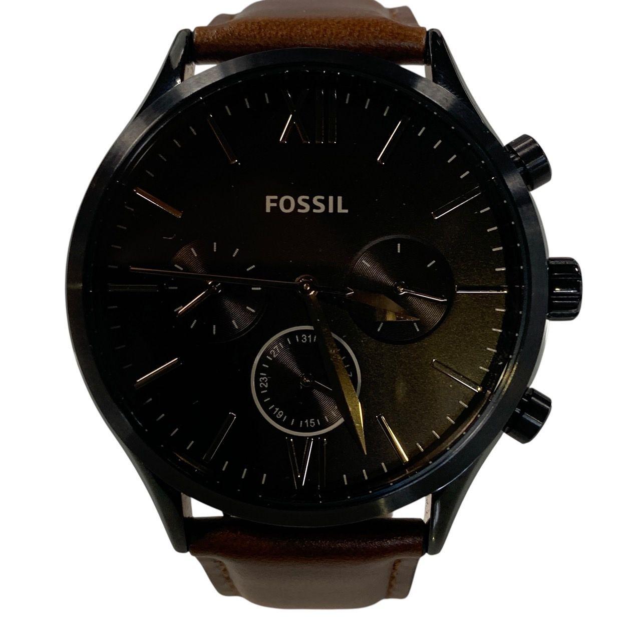Used 2987 Fossil Fossil Fenmore Medium Size Quartz Operation Item Brown Leather Watch BQ2453, Brown Used Good Condition
