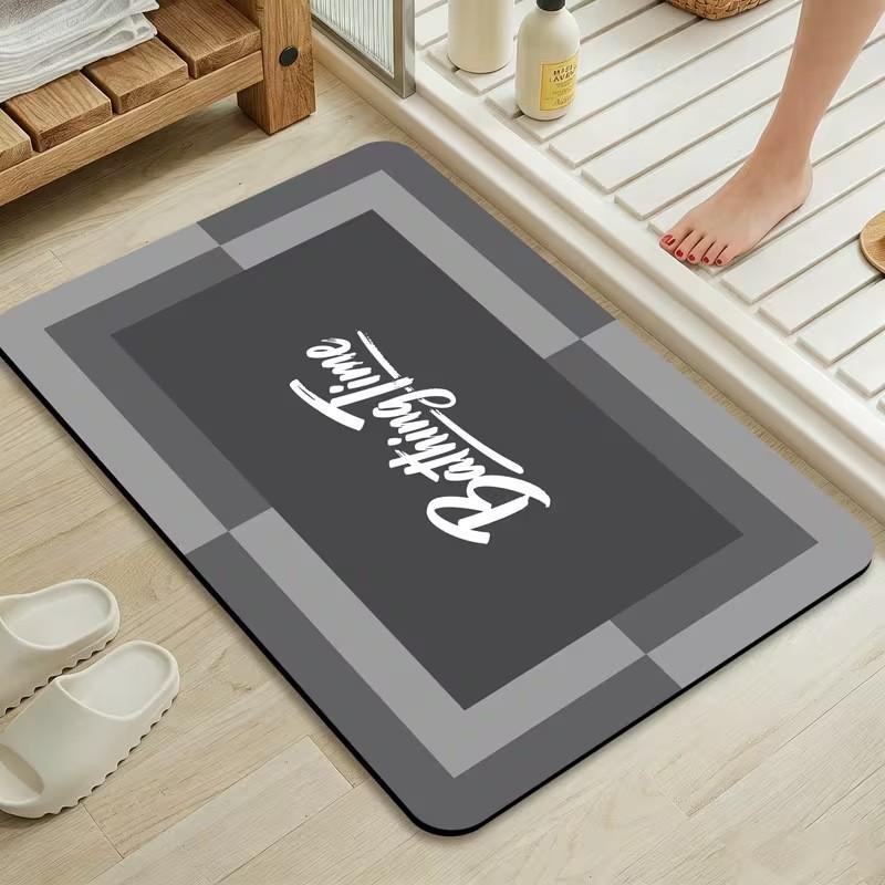 Minimalist European Style Diatomite Bath Mat Shower Floor Entryway Non-Slip Absorbent Bathroom Rug