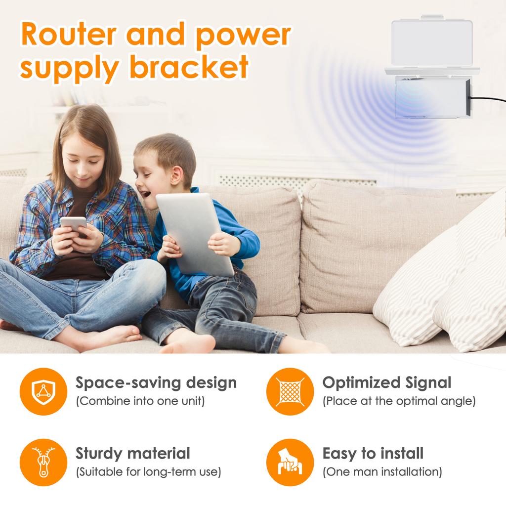 For Starlink Gen 3 Router Mount 2 In 1 Wall Holder Space Saving Mounting Bracket Kit Router Bracket for Router and Power Supply