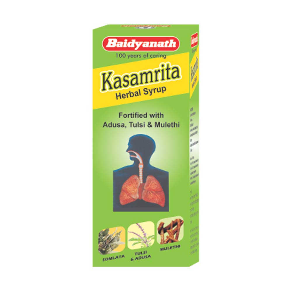 Baidyanath Asli Ayurved Kasamrit Herbal I Ayurvedic Tonic for Cough and Cold I 100Ml (Pack of 2)