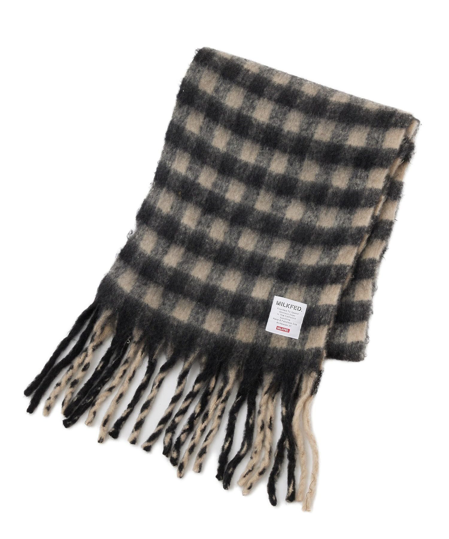 

Milkfed Checkered One Size Scarf, Black, чёрный