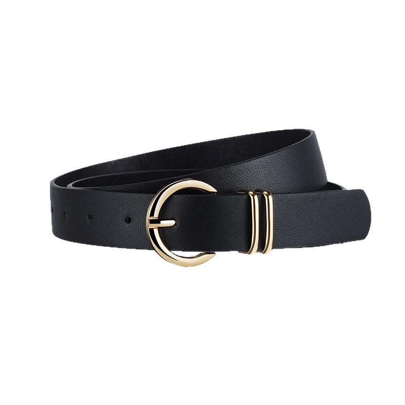 European & American Women's Round Buckle Fashion Waist Belt for Jeans - High-End, Versatile, Simple & Stylish Pin Buckle Pants Accessory