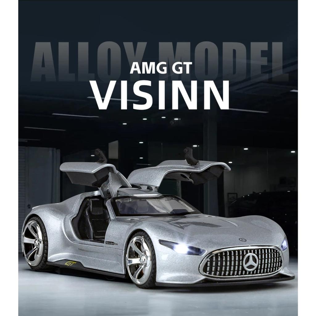 1/32 Mercedes Benz AMG Vision GT Supercar Alloy Diecast Car Model Sound and Light Classic Hobby Collectibles Gifts for Boyfriend