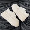 Fashion 8 CM Women's Autumn Thick Bottom Shoes Breathable Microfiber Leather Vulcanize Flat Platform Sneakers White Walking Shoes