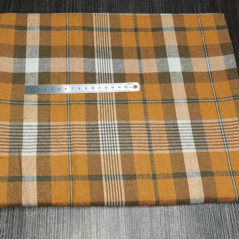 Spot Color-Woven Plaid Jacquard Fabric for Children's Autumn/Winter Brushed Polyester-Cotton Shirts