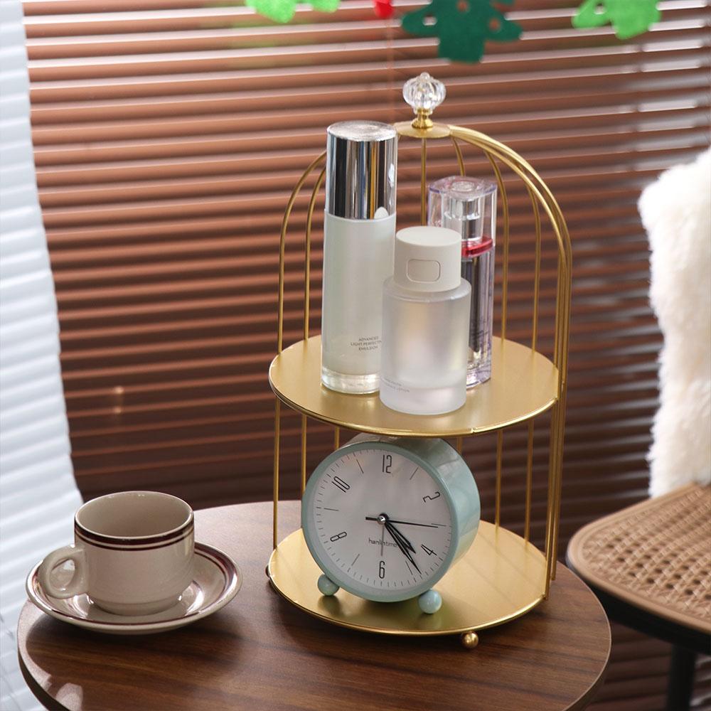 Easy To Clean Bird Cage Jewelry Rack Large Capacity Waterproof Iron Storage Holder Rust-proof Cake Stands Desktop Display Stand