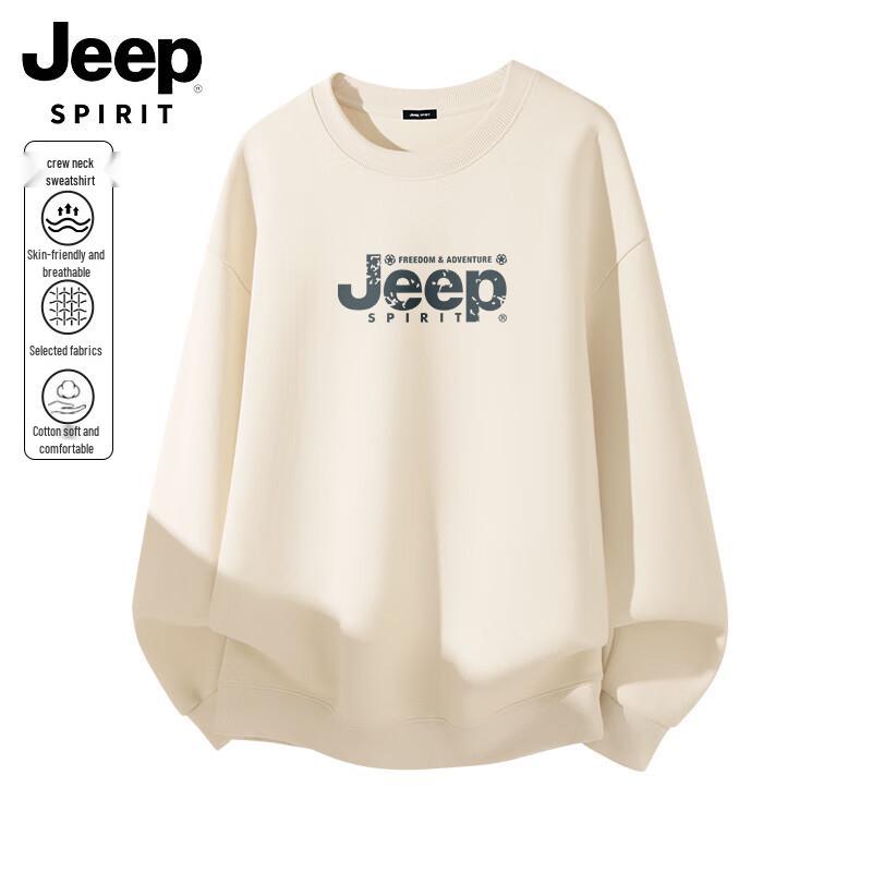 JEEP SPIRIT Men's Pojing Xianfeng Print Crewneck Sweatshirt