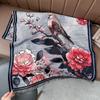 Retro bird flower shawl women's autumn and winter travel versatile multi-functional warm scarf double-sided scarf