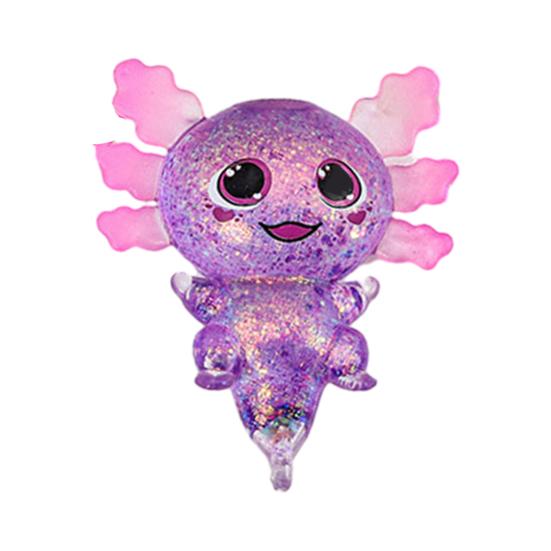 Glittery Salamander Squeeze Toy Soft Slow Rebound Stress Relief Fidget with Transparent Glitter Cute Decompression Gift