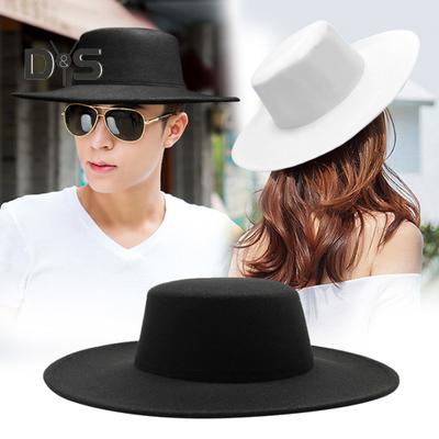 Retro Bayan Şapkası Büyük Geniş Kenarlı Fedora Şapka Saf Renk Derby Düğün Caz Şapkası Balo Parti Gidip Gelme Düz Üst Keçe Şapka