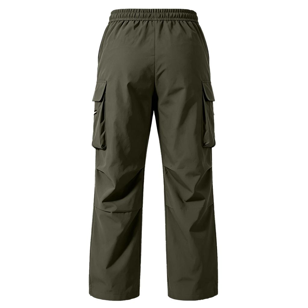 Men's Linen Casual Drawstring Straight Leg Pants with Multi-Pockets Breathable Lightweight for Summer Outdoor Daily Wear