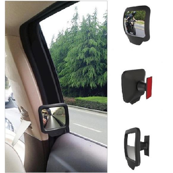 1x Adjustable Blind Spot Mirror Car Magnetic Swivel Convex Lens Quare Rear View