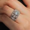 925 Sterling Silver Sparkling Crystal Rings for Women Hollow Out Designed Trendy Female Accessories Wedding Jewelry
