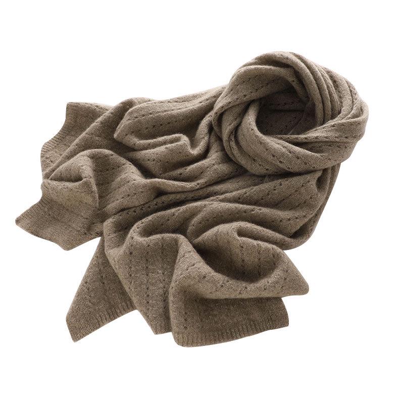 Women's 100% Pure Cashmere Hollow Knit Scarf - New Autumn/Winter Style, Warm & High-End Feel