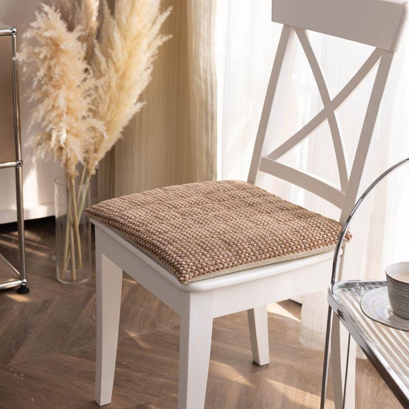 

Scandinavian Removable and Washable Fabric Office Chair Solid Color Plush Hazelnut Cushion-Brown Square 40x 40cm (removable)