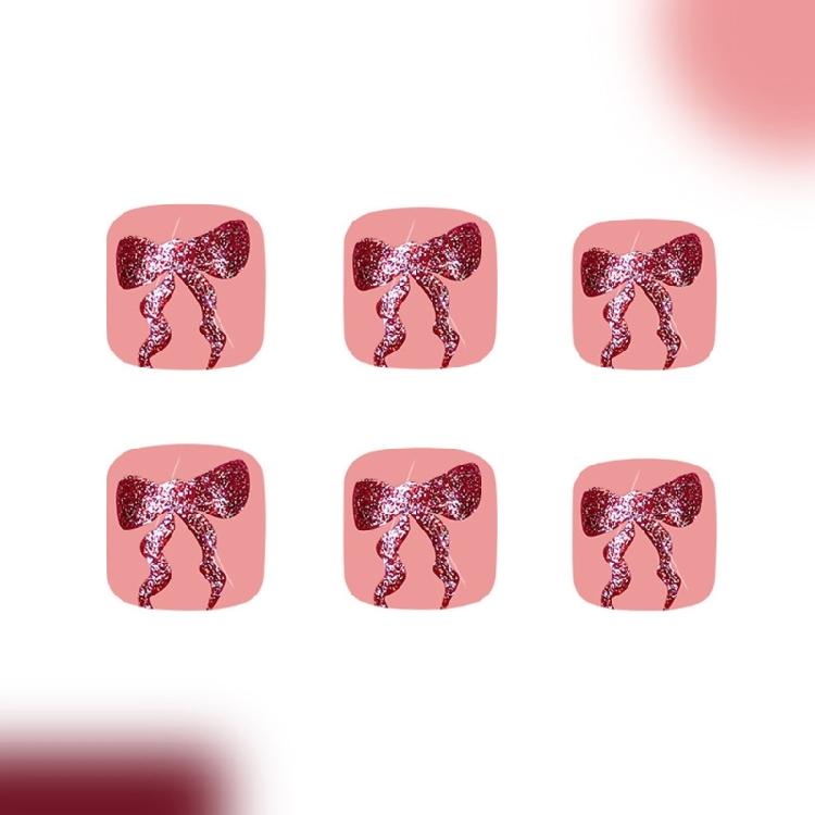 48Pcs Designs False Toe Nail Glossy Short Square Fake Toenails Full Cover Glues On Fake Toe Nail Press On Toenails