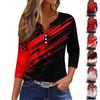 Women's Casual Fashion V-neck Loose Versatile Halloween Print Three-quarter Sleeve Top