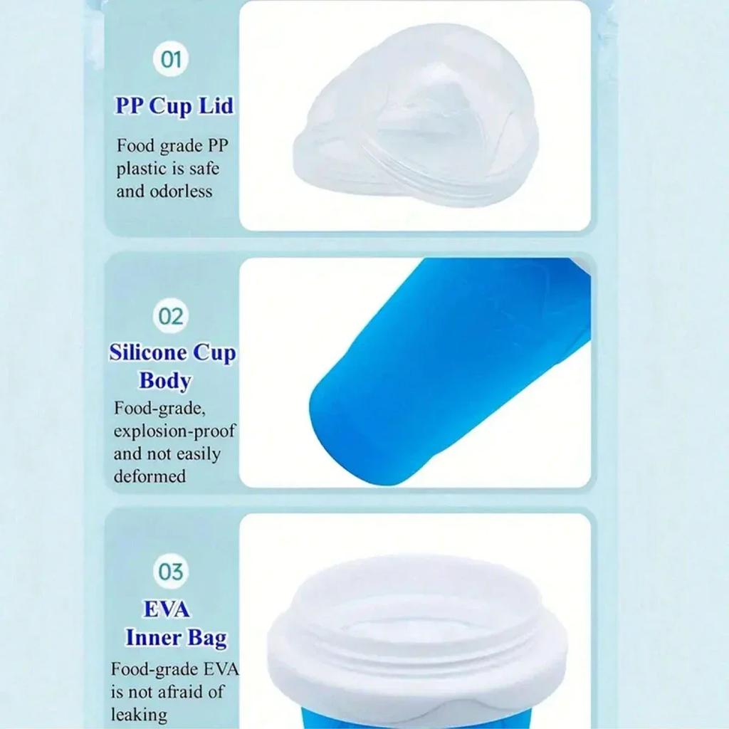 1pc Smoothie Cup Milkshake Ice Cream Frozen Silicone Squeeze Cup Portable DIY Juice Milkshake Bottle Children's Gift Tool