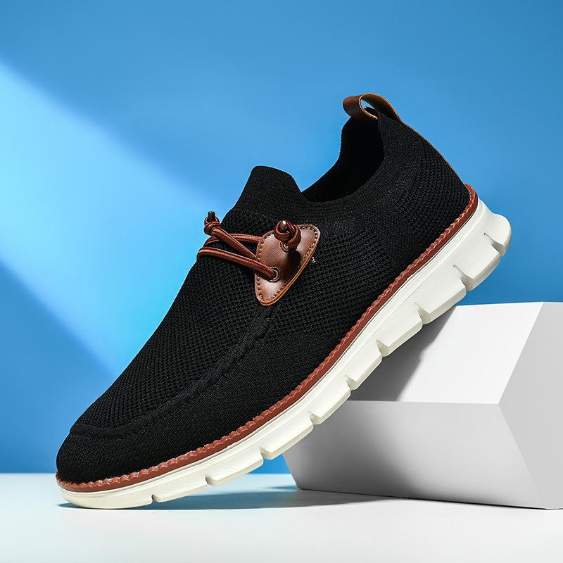 British Style Men'S Shoes Summer Breathable Sports Shoes Fly-Woven Mesh Shoes Men'S Normal Size 40-50