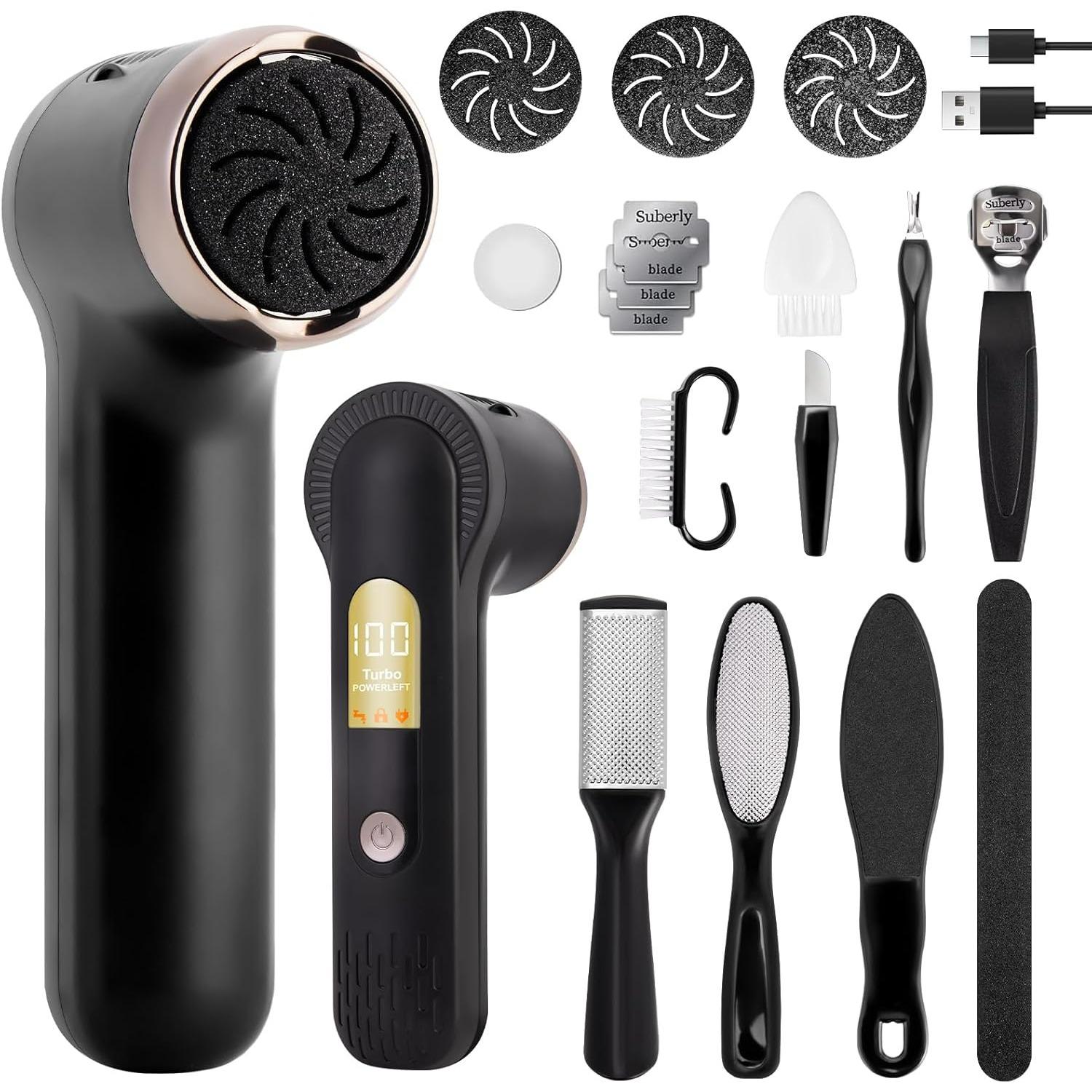 

Rechargeable Portable Electronic Foot File Sander Pedicure Kits Waterproof Foot Scrubber File Professional Pedicure Tools kit Feet Care