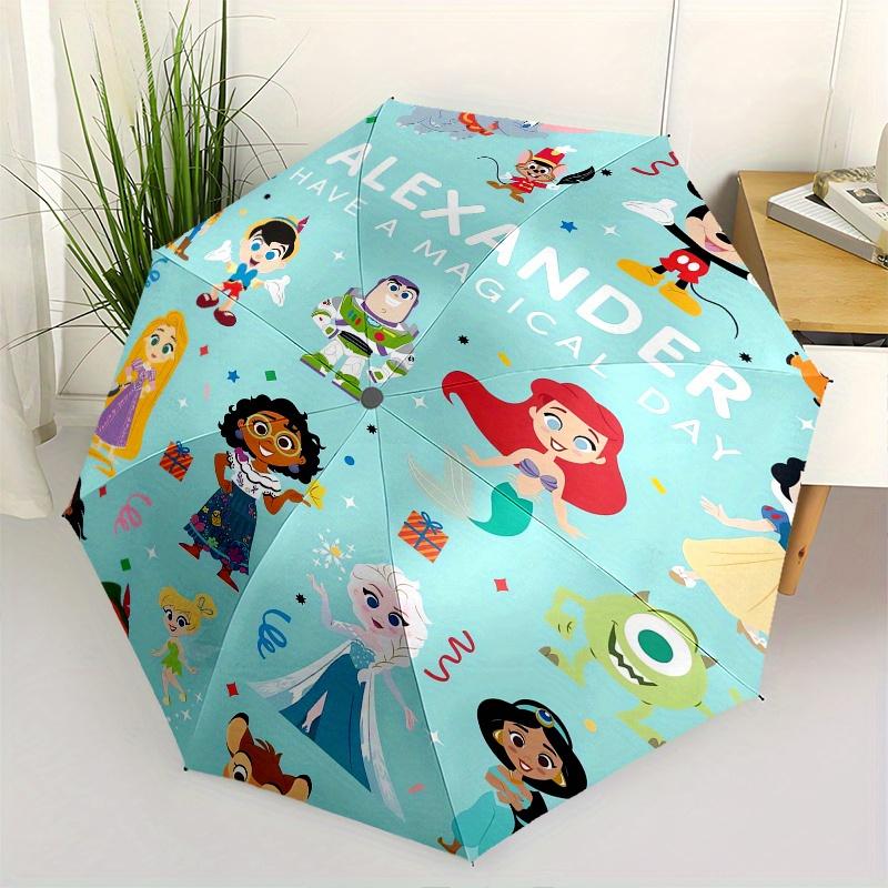 

1pc Disney Characters,Magical Day Automatic Folding Umbrella: Compact 8 Bone Design Cartoon Outdoor Travel Companion, Business Umbrella, Chr