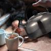3Liters1Pcs Stainless Steel Tea Kettle Stove Whistling Kettle Suitable ForTravel Hiking Cooking Tea Kettle with Ergonomic Handle
