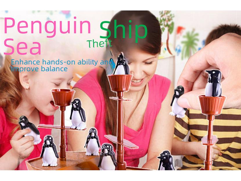 Penguin Pirate Ship Balance Game - Parent-Child Interactive Toy