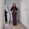 European and American Autumn New Commuter Style Elegant Intellectual Long-sleeved Long Dress Suit Dress