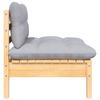 7 Piece Garden Lounge Set with Grey Cushions Solid Pine Wood