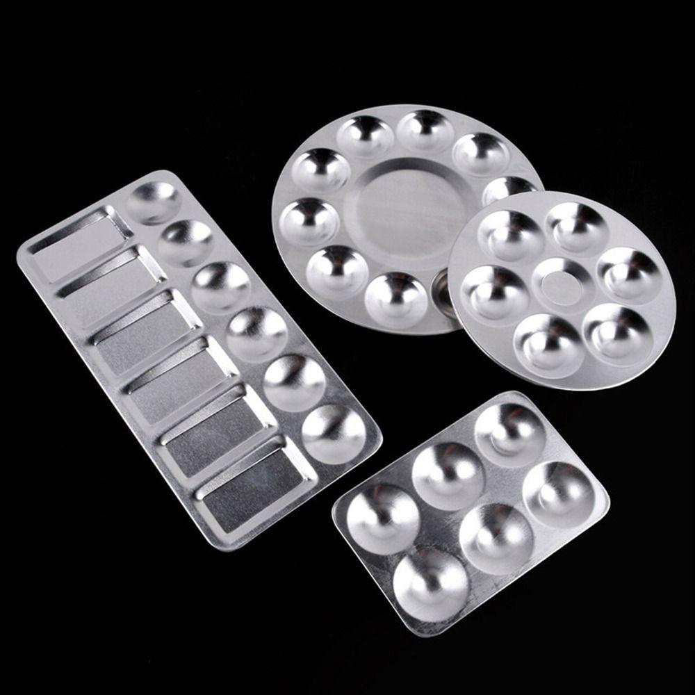 Circular/Rectangular Watercolor Palette Metal Mixing Paint Tray New Pigment Palette  Art Supplies