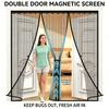 Magnetic Screen Door, Double-Panel Magnetic Mosquito Screen Door, Insect Screen, Suitable for Garage Doors, Sliding Doors, and Garden Gates—Black