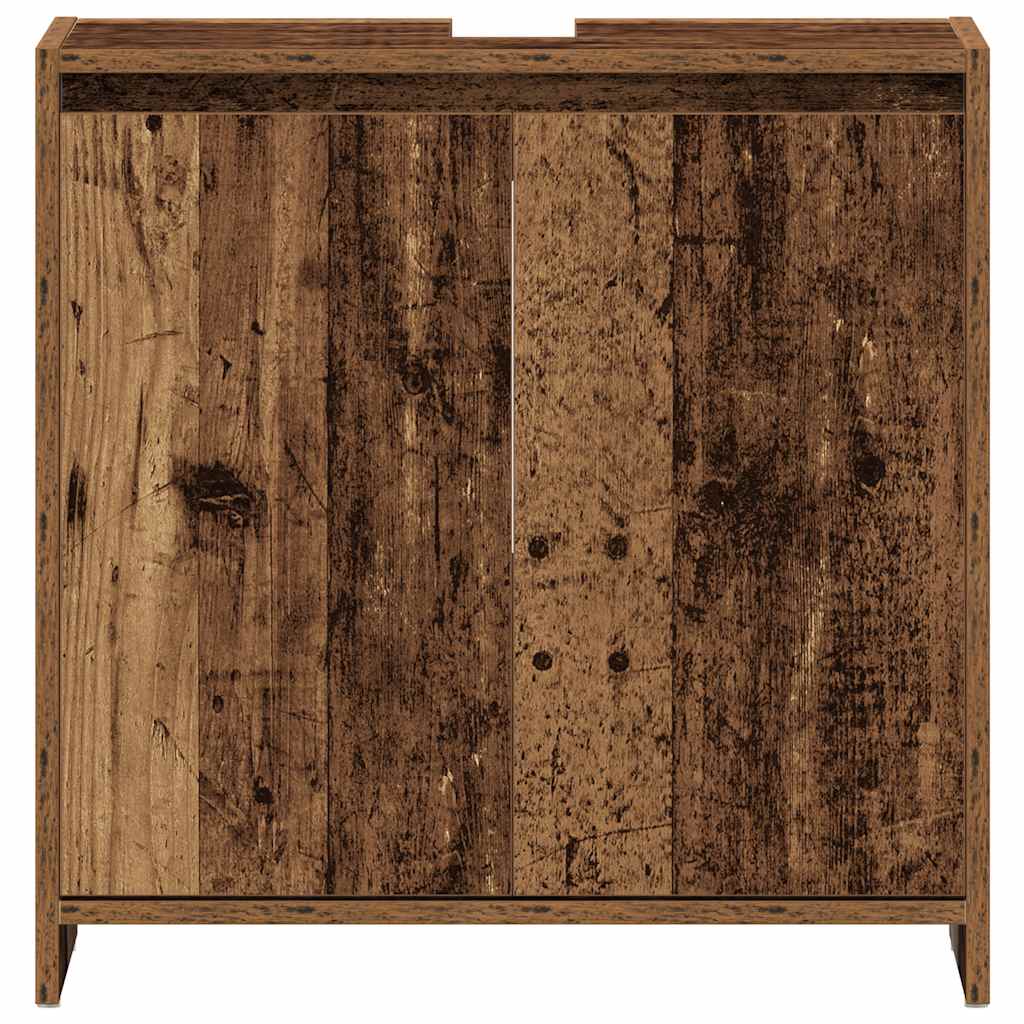 Bathroom Vanity Cabinet with Rustic Wood Effect 60 X 33 X 60 Cm Engineered Wood