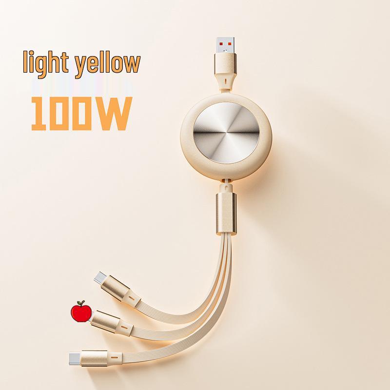 100W Retractable 3-in-1 Fast Charging Cable with Custom Logo