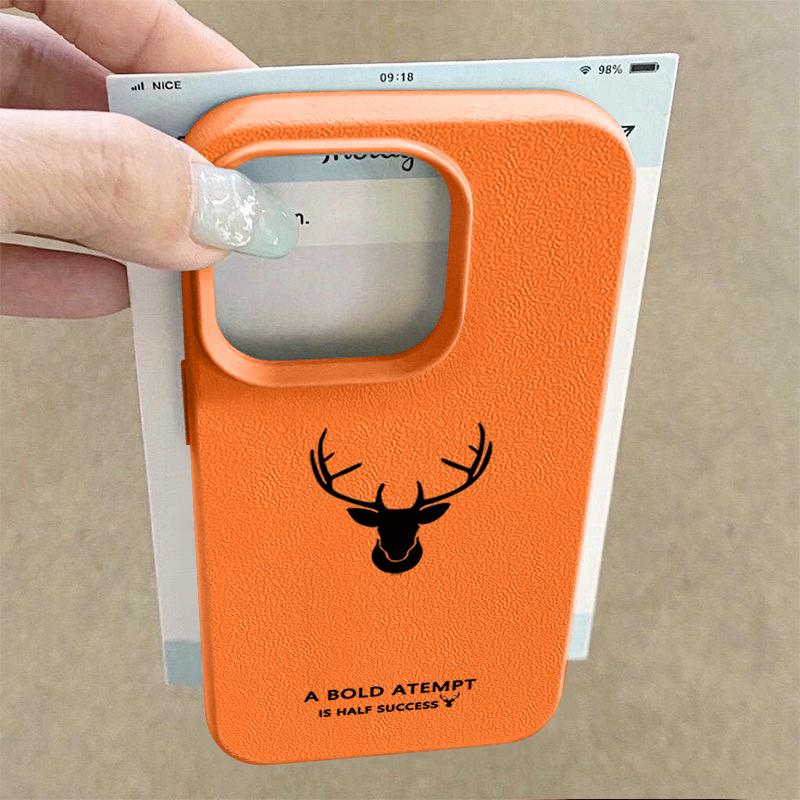 For iPhone 16 Pro Max 16E 15 Pro 14 13 12 11 Phone Case Deer Pattern Slim Matte Anti-Fall TPU Soft Shockproof Bumper Cover