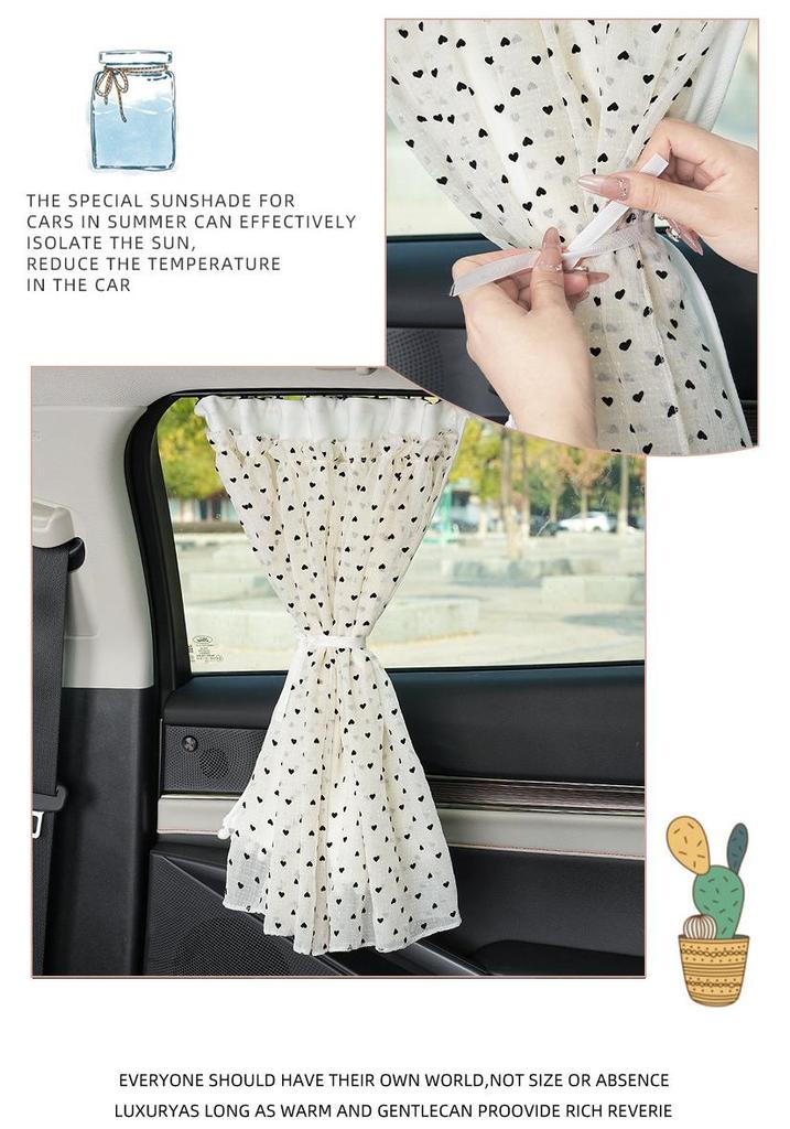 Car Sun Shade Blackout Curtains - Baby Window Protection with Suction Cup Mesh for Side Privacy