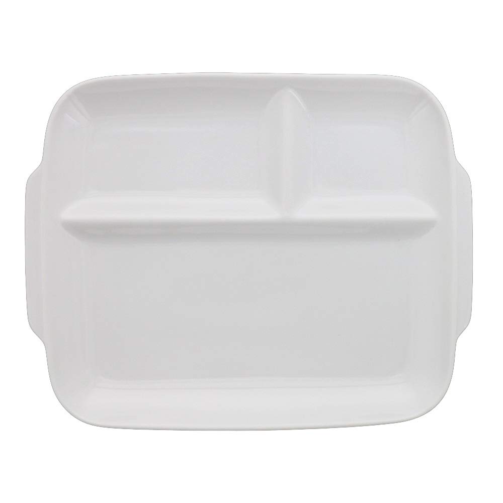 

EAST table Lunch Made in Microwave and Dishwasher Plate, 29cm, White, Japan, Divided, Square, Safe, di-B2-3002-0 белый