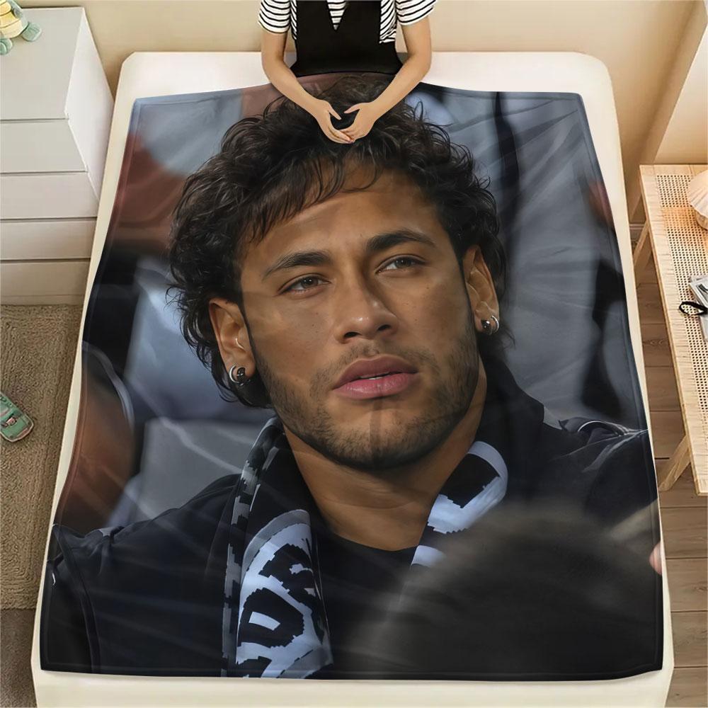 1PC Neymar Patterned Flannel Blanket Suitable For All Seasons for Home Decor Warmth and Comfort Gifts Holiday Present