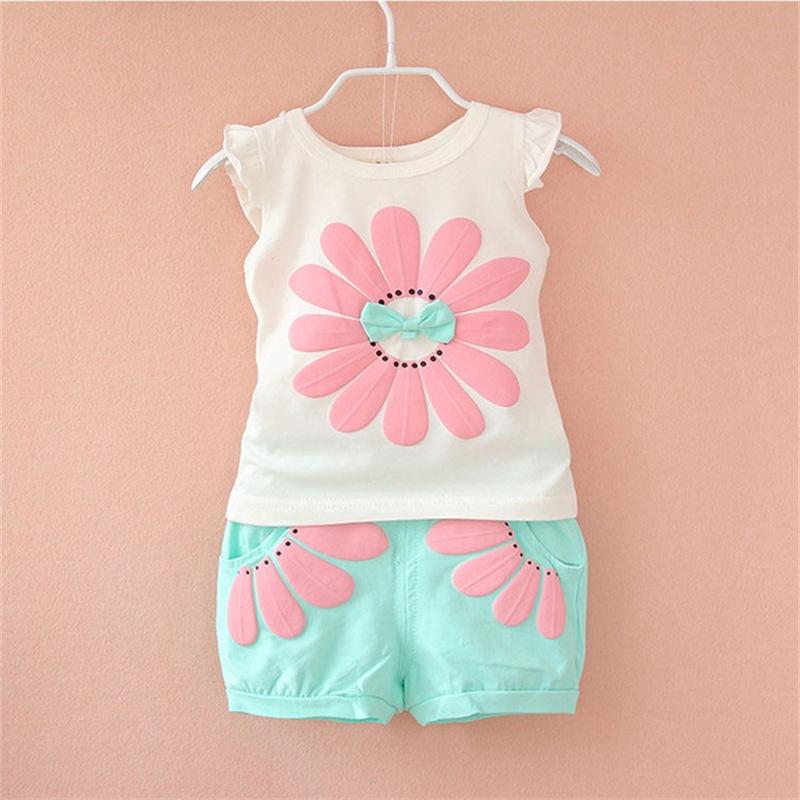 Korean-Style Summer Floral Vest & Shorts Set for Girls (0-4 Years)
