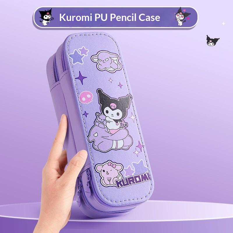 Sanrio 3D Kuromi Melody Cinnamoroll Pencil Case Cartoon Large Capacity Stationery Bag Pencil Case For Students