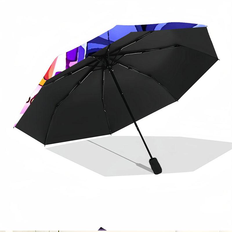 Saint Seiya Print Automatic Open Close Umbrella, Portable Foldable Umbrella, for Outdoor Commute Camping Trip, Ideal Birthday Gift