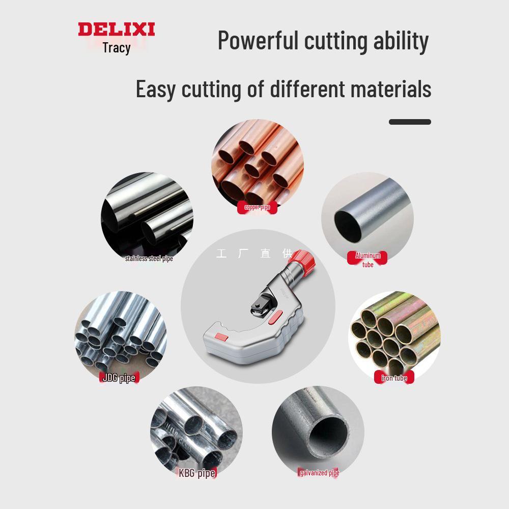 Delixi Manual Pipe Cutter: Quick and Efficient Tool for Cutting Steel, Copper, Iron, and Stainless Steel Pipes