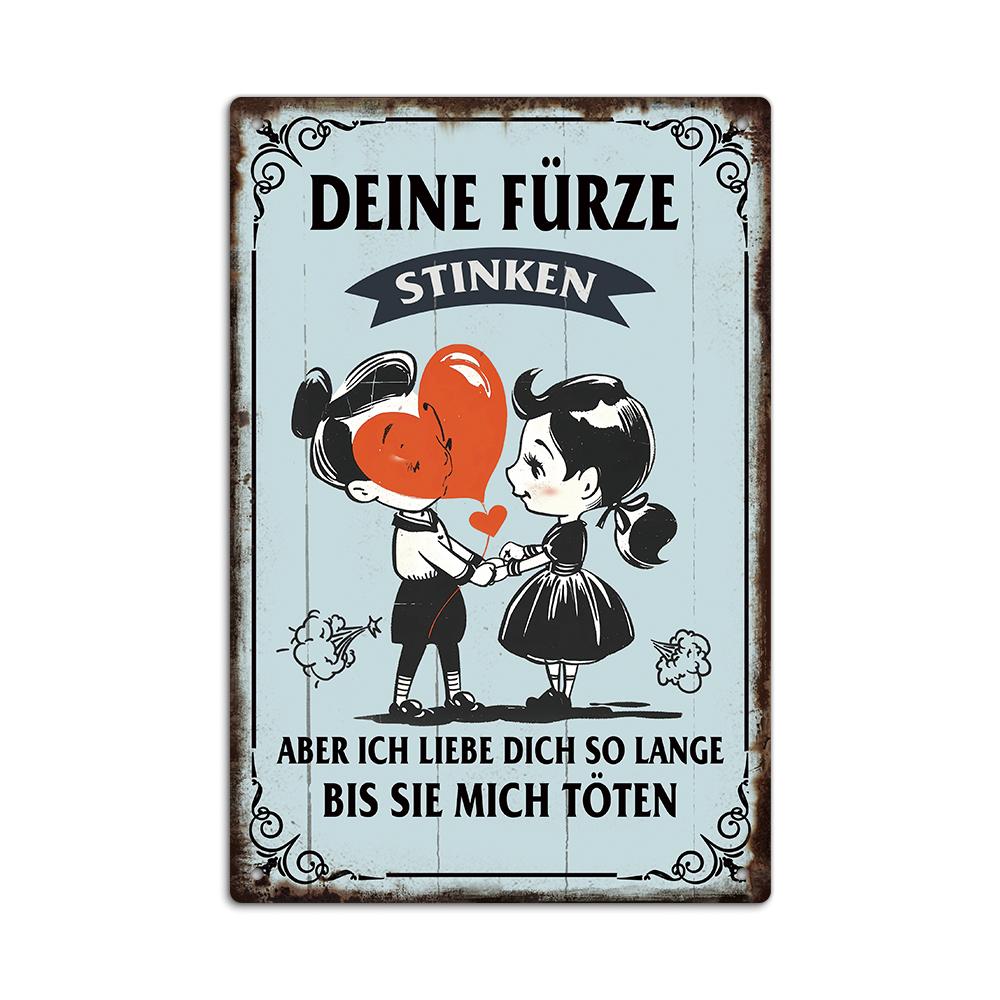 Putuo Decor 1pc Art German Vintage Metal Sign, 7.9x11.8Inches,Wall Art Decor for Home Farmhouse Living Room Shop Club, Fun Gifts