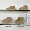 Women Winter Platform Snow Boots Warm Faux Suede Ankle Boots Thick Furry Lining Non‑Slip Short Booties For Cold Weather