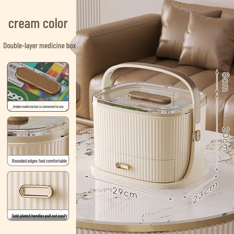 

Очень большой многослойный медицинский ящик для дома: Организуйте лекарства и средства первой помощи для всей семьи кофейный/кремовый