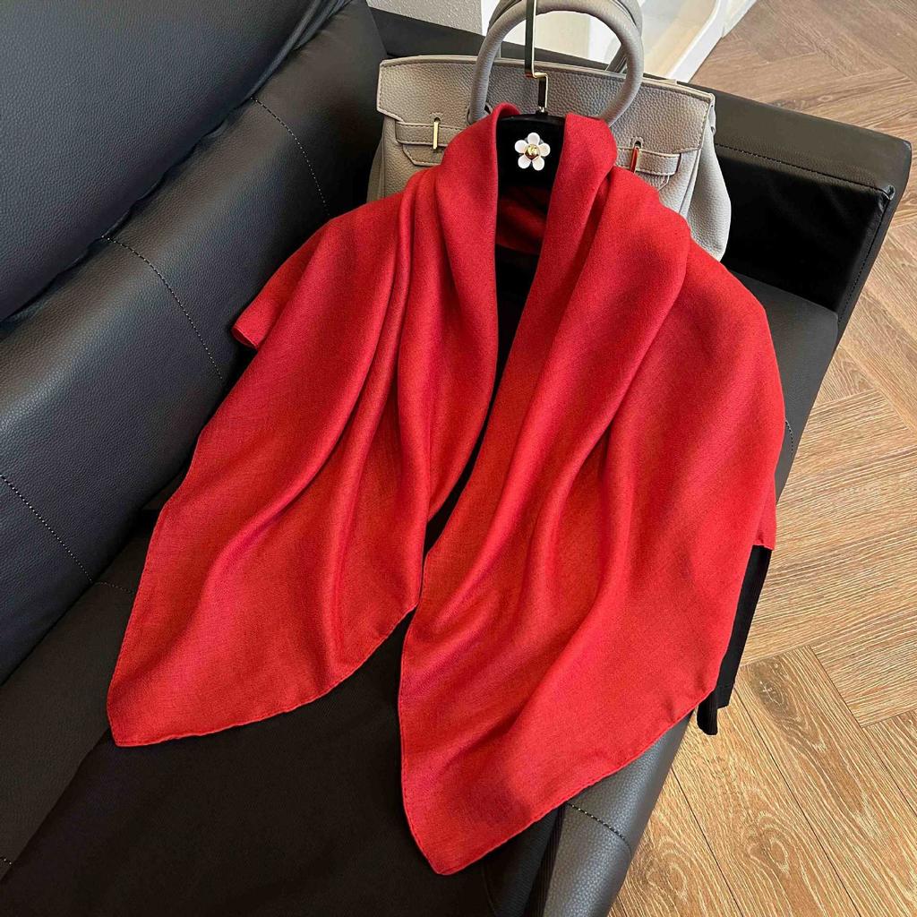 91Cm square scarf silk scarf women's new literary and fashion scarf accessories autumn and winter retro versatile shawl