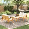 Outdoor Bistro Set with Cushions 3 pcs Brown Solid Acacia Wood